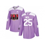 Men Adidas Ottawa Senators #25 Chris Neil Purple Authentic Fights Cancer Stitched NHL Jersey