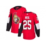 Men Adidas Ottawa Senators #25 Chris Neil Red Home Authentic Stitched NHL Jersey