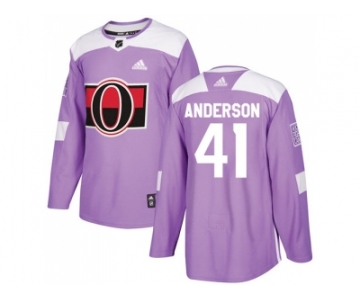 Men Adidas Ottawa Senators #41 Craig Anderson Purple Authentic Fights Cancer Stitched NHL Jersey