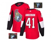 Men Adidas Ottawa Senators #41 Craig Anderson Red Home Authentic Fashion Gold Stitched NHL Jersey