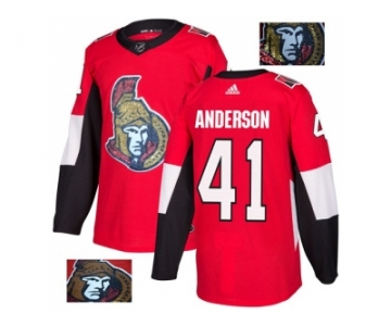 Men Adidas Ottawa Senators #41 Craig Anderson Red Home Authentic Fashion Gold Stitched NHL Jersey