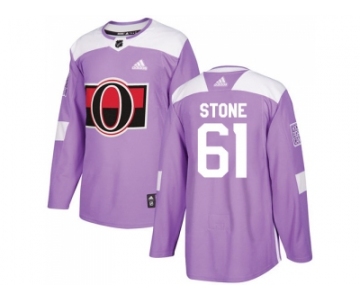 Men Adidas Ottawa Senators #61 Mark Stone Purple Authentic Fights Cancer Stitched NHL Jersey