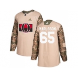 Men Adidas Ottawa Senators #65 Erik Karlsson Camo Authentic 2017 Veterans Day Stitched NHL Jersey