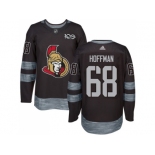 Men Adidas Ottawa Senators #68 Mike Hoffman Black 1917-2017 100th Anniversary Stitched NHL Jersey