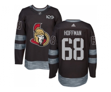 Men Adidas Ottawa Senators #68 Mike Hoffman Black 1917-2017 100th Anniversary Stitched NHL Jersey