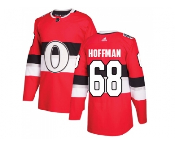 Men Adidas Ottawa Senators #68 Mike Hoffman Red Authentic 2017 100 Classic Stitched NHL Jersey