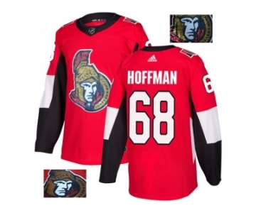 Men Adidas Ottawa Senators #68 Mike Hoffman Red Home Authentic Fashion Gold Stitched NHL Jersey