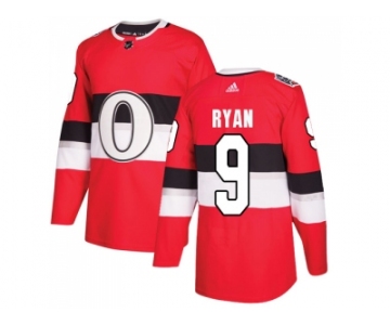 Men Adidas Ottawa Senators #9 Bobby Ryan Red Authentic 2017 100 Classic Stitched NHL Jersey