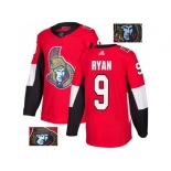 Men Adidas Ottawa Senators #9 Bobby Ryan Red Home Authentic Fashion Gold Stitched NHL Jersey