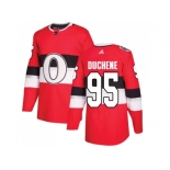 Men Adidas Ottawa Senators #95 Matt Duchene Red Authentic 2017 100 Classic Stitched NHL Jersey