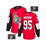 Men Adidas Ottawa Senators #95 Matt Duchene Red Home Authentic Fashion Gold Stitched NHL Jersey