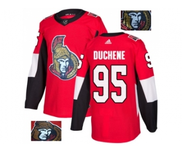 Men Adidas Ottawa Senators #95 Matt Duchene Red Home Authentic Fashion Gold Stitched NHL Jersey