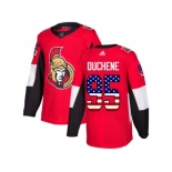 Men Adidas Ottawa Senators #95 Matt Duchene Red Home Authentic USA Flag Stitched NHL Jersey