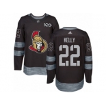 Men's Adidas Ottawa Senators #22 Chris Kelly Authentic Black 1917-2017 100th Anniversary NHL Jersey