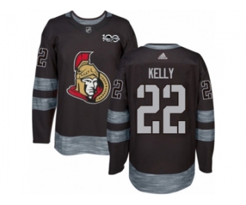 Men's Adidas Ottawa Senators #22 Chris Kelly Authentic Black 1917-2017 100th Anniversary NHL Jersey