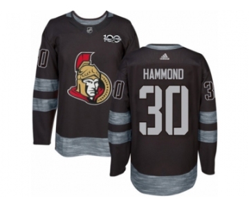 Men's Adidas Ottawa Senators #30 Andrew Hammond Authentic Black 1917-2017 100th Anniversary NHL Jersey