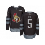 Men's Adidas Ottawa Senators #5 Cody Ceci Authentic Black 1917-2017 100th Anniversary NHL Jersey