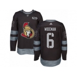 Men's Adidas Ottawa Senators #6 Chris Wideman Authentic Black 1917-2017 100th Anniversary NHL Jersey