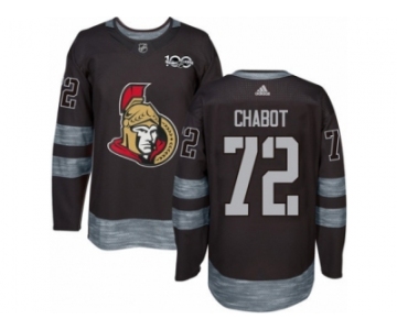 Men's Adidas Ottawa Senators #72 Thomas Chabot Authentic Black 1917-2017 100th Anniversary NHL Jersey