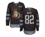 Men's Adidas Ottawa Senators #82 Colin White Authentic Black 1917-2017 100th Anniversary NHL Jersey