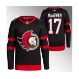 Men's Ottawa Senators #17 Zack MacEwen Black Premier Breakaway Stitched Jersey