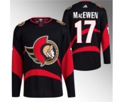 Men's Ottawa Senators #17 Zack MacEwen Black Reverse Retro Stitched Jersey