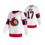 Men's Ottawa Senators #17 Zack MacEwen White Stitched Jersey