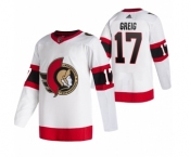 Men's Ottawa Senators #17 Zack MacEwen White Stitched Jersey