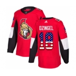 Men's Ottawa Senators #18 Ryan Dzingel Red Home USA Flag Stitched Hockey Jersey