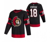 Men's Ottawa Senators #18 Tim Stutzle 2021 Black Stitched NHL Home Jersey