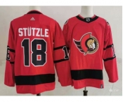 Men's Ottawa Senators #18 Tim Stutzle Red 2021 Reverse Retro Authentic Jersey