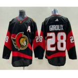 Men's Ottawa Senators #28 Claude Giroux Black 2022 Reverse Retro Authentic Jersey