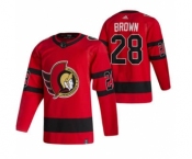 Men's Ottawa Senators #28 Connor Brown Red 2020-21 Reverse Retro Alternate Hockey Jersey