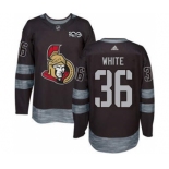 Men's Ottawa Senators #36 Colin White Black 1917-2017 100th Anniversary Stitched Hockey Jersey