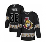 Men's Ottawa Senators #36 Colin White Black Team Logo Fashion Stitched Hockey Jersey