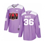 Men's Ottawa Senators #36 Colin White Purple Fights Cancer Stitched Hockey Jersey