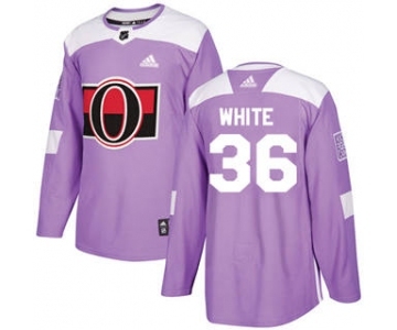 Men's Ottawa Senators #36 Colin White Purple Fights Cancer Stitched Hockey Jersey