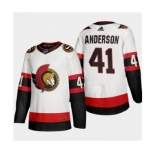 Men's Ottawa Senators #41 Craig Anderson 2020-21 Authentic Player Away Stitched Hockey Jersey White