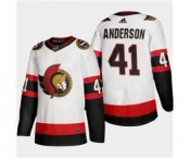 Men's Ottawa Senators #41 Craig Anderson 2020-21 Authentic Player Away Stitched Hockey Jersey White