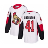 Men's Ottawa Senators #41 Craig Anderson White Road Stitched Hockey Jersey