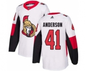 Men's Ottawa Senators #41 Craig Anderson White Road Stitched Hockey Jersey