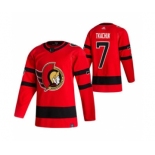 Men's Ottawa Senators #7 Brady Tkachuk Red 2020-21 Reverse Retro Alternate Hockey Jersey