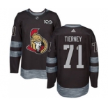 Men's Ottawa Senators #71 Chris Tierney Black 1917-2017 100th Anniversary Stitched Hockey Jersey