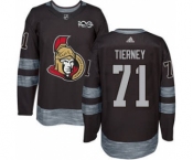 Men's Ottawa Senators #71 Chris Tierney Black 1917-2017 100th Anniversary Stitched Hockey Jersey