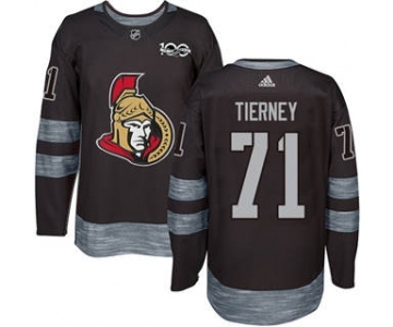 Men's Ottawa Senators #71 Chris Tierney Black 1917-2017 100th Anniversary Stitched Hockey Jersey