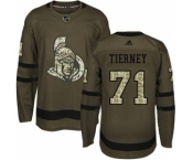 Men's Ottawa Senators #71 Chris Tierney Green Salute to Service Stitched Hockey Jersey