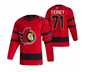 Men's Ottawa Senators #71 Chris Tierney Red 2020-21 Reverse Retro Alternate Hockey Jersey