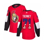 Men's Ottawa Senators #71 Chris Tierney Red Home USA Flag Stitched Hockey Jersey