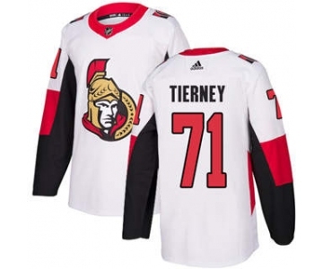 Men's Ottawa Senators #71 Chris Tierney White Road Stitched Hockey Jersey