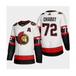 Men's Ottawa Senators #72 Thomas Chabot 2020-21 Authentic Player Away Stitched Hockey Jersey White